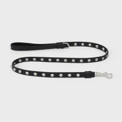 Thin Dog Leash in Smooth Calfskin with Studs