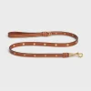 Thin Dog Leash in Smooth Calfskin with Studs Triomphe