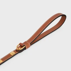 THIN DOG LEASH IN SMOOTH CALFSKIN WITH PYRAMID STUDS