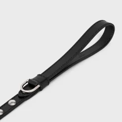 Thin Dog Leash in Smooth Calfskin with Studs