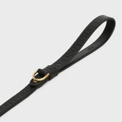 Thin dog leash in smooth calfskin with CELINE embossed