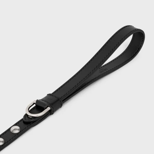 Thin Dog Leash in Smooth Calfskin with Studs