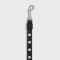 Thin Dog Leash in Smooth Calfskin with Studs