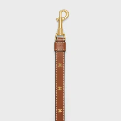 Thin Dog Leash in Smooth Calfskin with Studs Triomphe