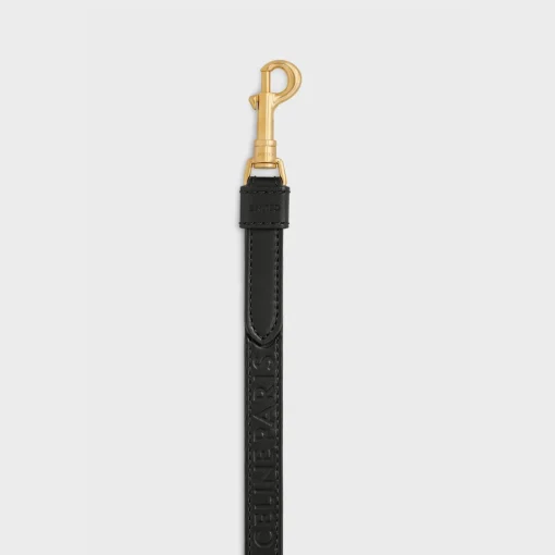 Thin dog leash in smooth calfskin with CELINE embossed