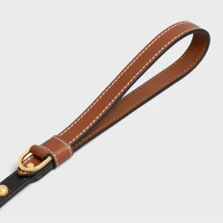 Thin Dog Leash in Triomphe Canvas and Calfskin with studs