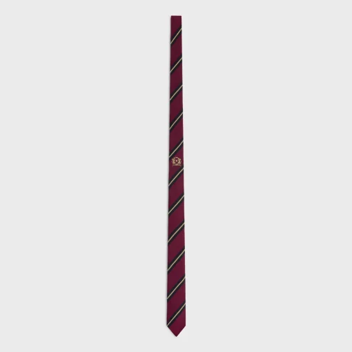 thin tie in celine blason silk jacquard