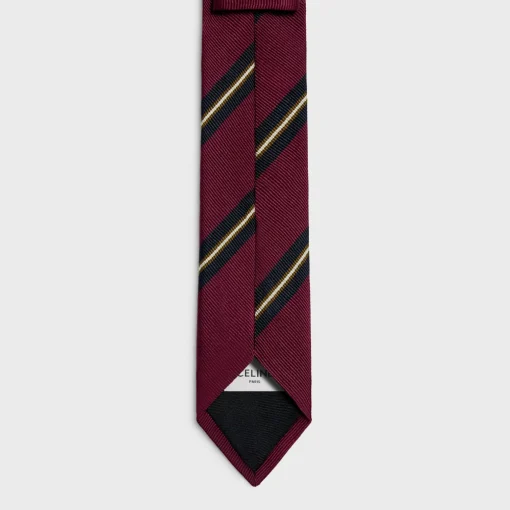 thin tie in celine blason silk jacquard
