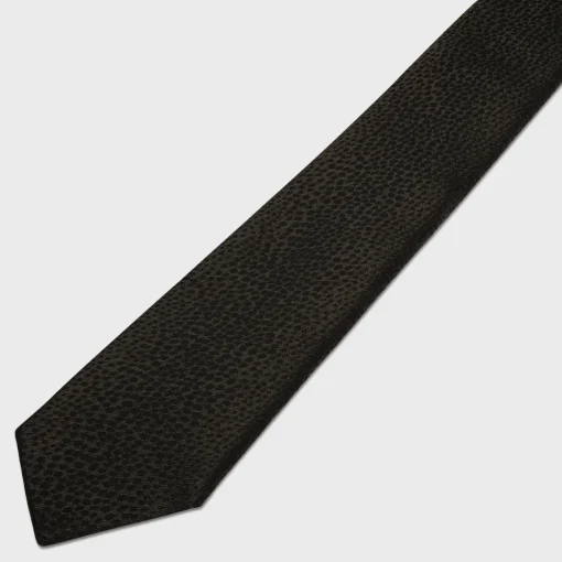 thin tie in leopard silk jacquard