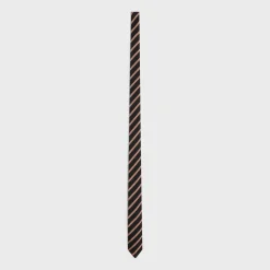 thin tie in striped silk