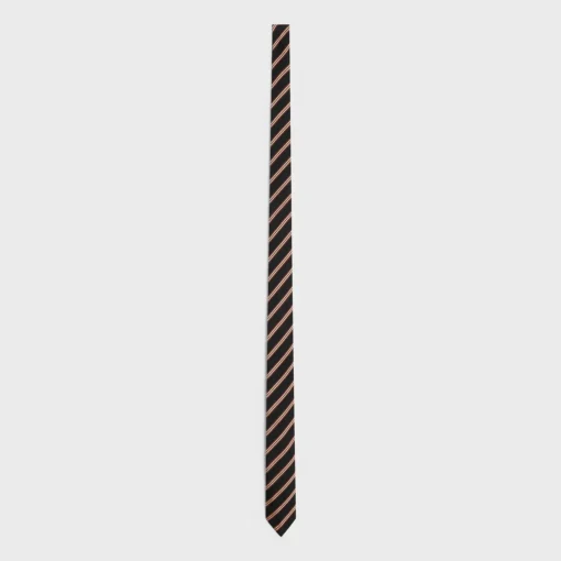 thin tie in striped silk