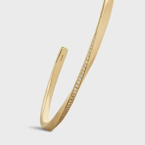 Torsion Bracelet in Yellow Gold and Diamonds
