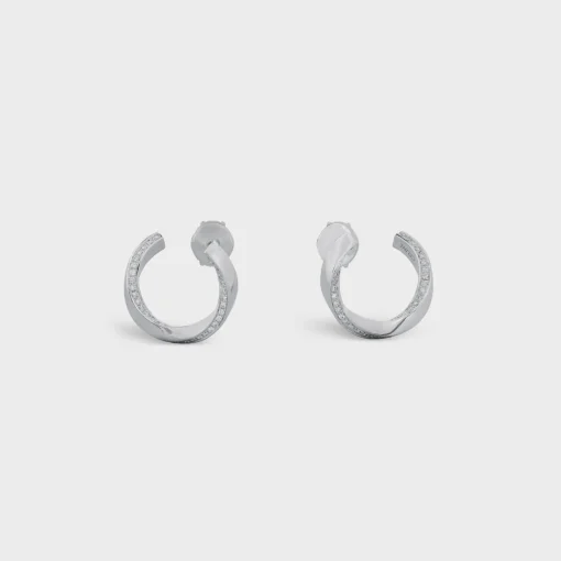 Torsion Earrings in White Gold and Diamonds