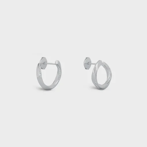 Torsion Earrings in White Gold and Diamonds