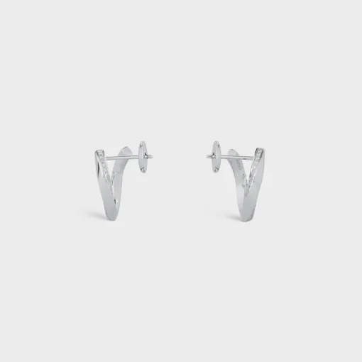 Torsion Earrings in White Gold and Diamonds