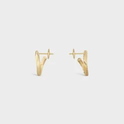 Torsion Earrings in Yellow Gold and Diamonds