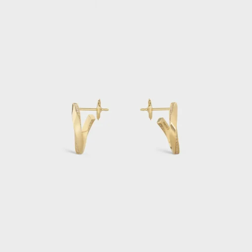 Torsion Earrings in Yellow Gold and Diamonds