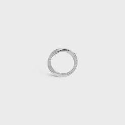 Torsion Ring in White Gold and Diamonds