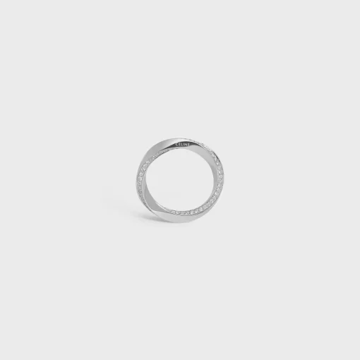 Torsion Ring in White Gold and Diamonds