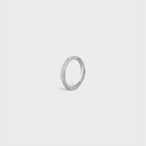 Torsion Ring in White Gold and Diamonds
