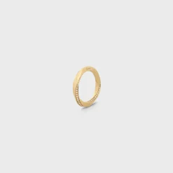 Torsion Ring in Yellow Gold and Diamonds
