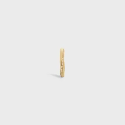 Torsion Ring in Yellow Gold and Diamonds