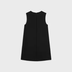 trapeze mini dress in double faced wool tricotine