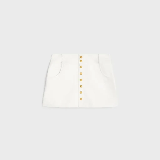 trapeze mini skirt in cotton twill