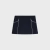 trapeze mini skirt in gauffered double wool