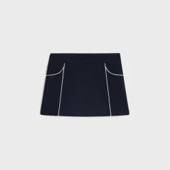 trapeze mini skirt in gauffered double wool