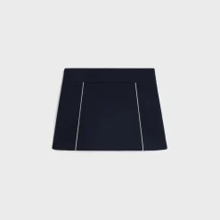 trapeze mini skirt in gauffered double wool
