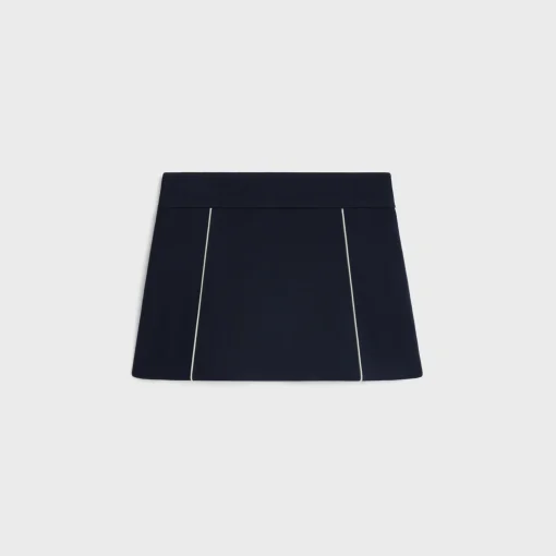trapeze mini skirt in gauffered double wool