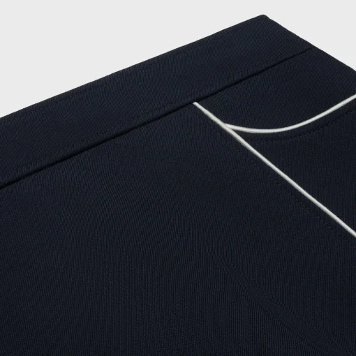 trapeze mini skirt in gauffered double wool