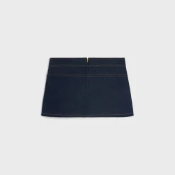 trapeze mini skirt in raw wash denim
