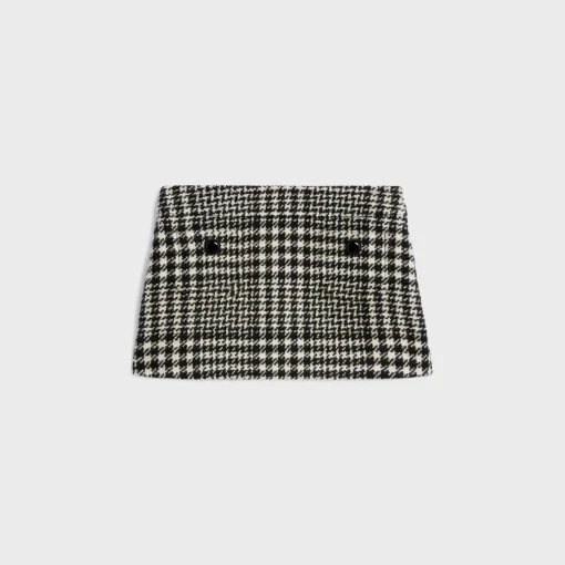 trapeze mini skirt in wool tweed