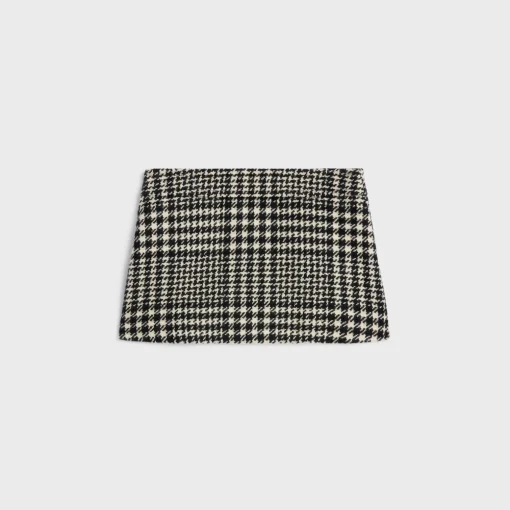 trapeze mini skirt in wool tweed