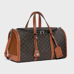 TRAVEL DOG BAG IN TRIOMPHE CANVAS AND CALFKSIN