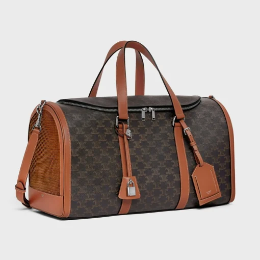 TRAVEL DOG BAG IN TRIOMPHE CANVAS AND CALFKSIN