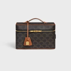 Travel Vanity Case in Triomphe Canvas and Calfskin