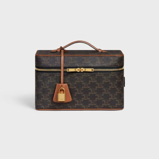 Travel Vanity Case in Triomphe Canvas and Calfskin