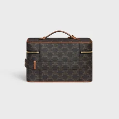 Travel Vanity Case in Triomphe Canvas and Calfskin