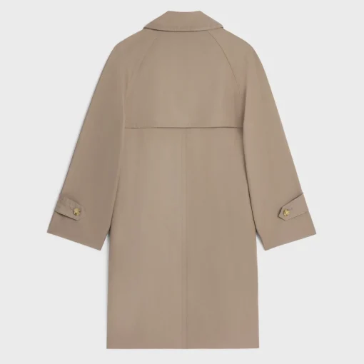 trench coat in wool gabardine and cotton