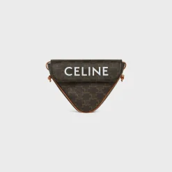 triangle bag in Triomphe Canvas with Celine print