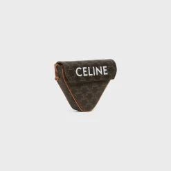 triangle bag in Triomphe Canvas with Celine print