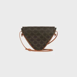 triangle bag in Triomphe Canvas with Celine print