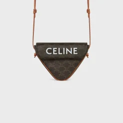 triangle bag in Triomphe Canvas with Celine print
