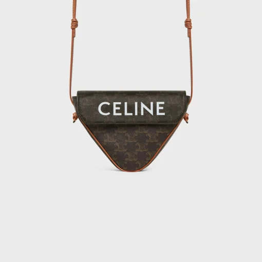 triangle bag in Triomphe Canvas with Celine print