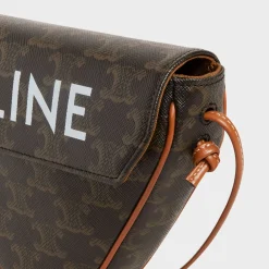 triangle bag in Triomphe Canvas with Celine print