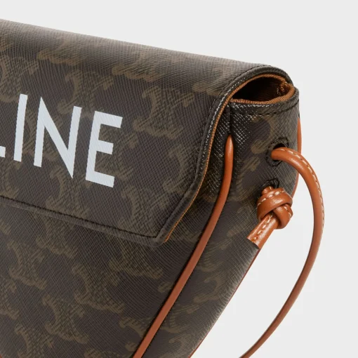 triangle bag in Triomphe Canvas with Celine print