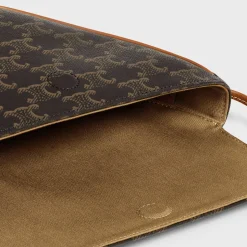 triangle bag in Triomphe Canvas with Celine print